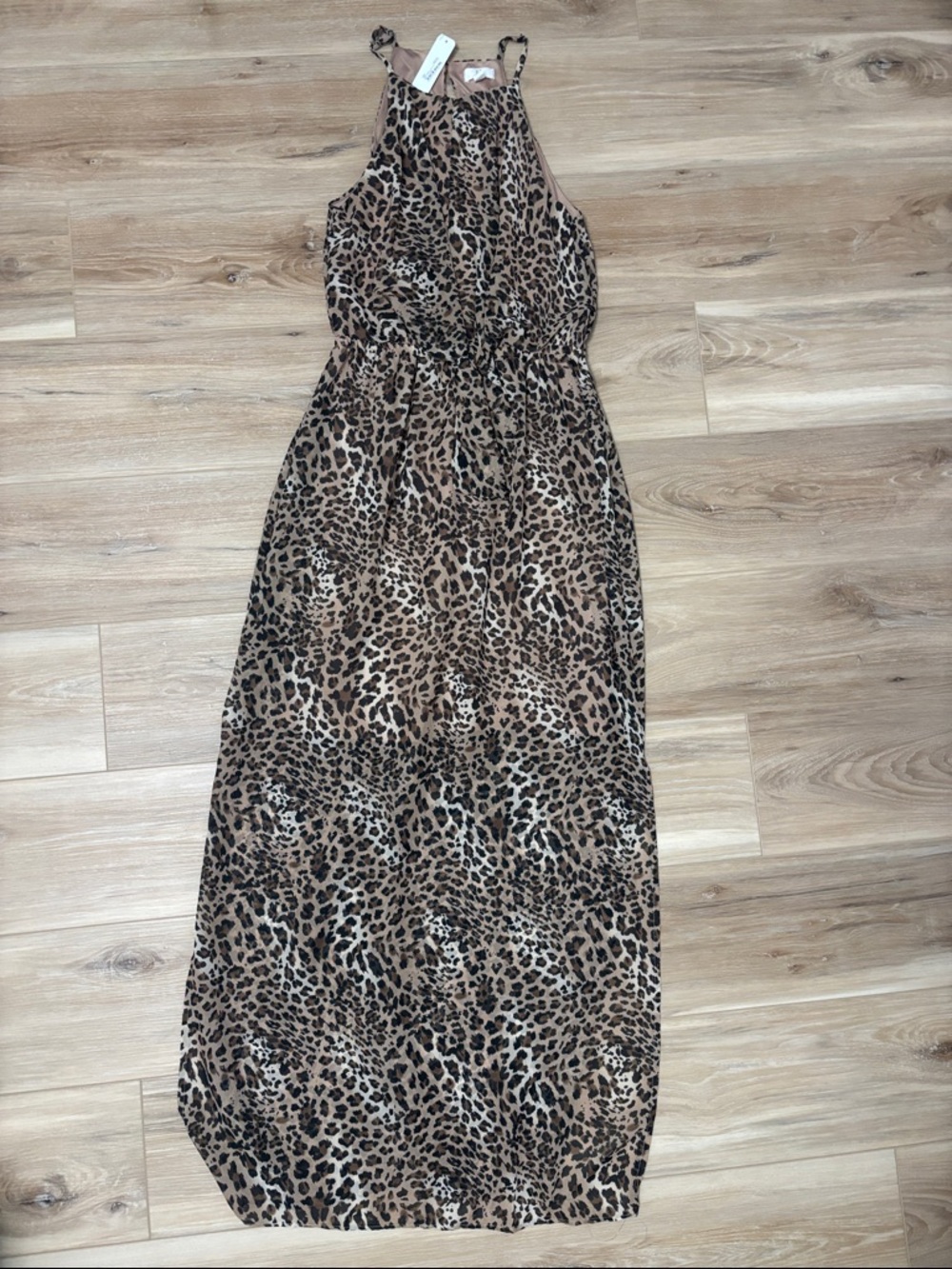 Charming Charlie Leopard Print Maxi Dress in Tan and Brown